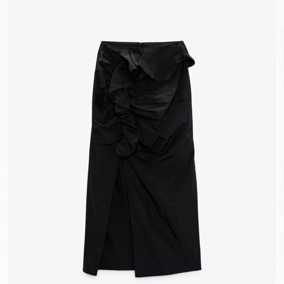Zara Ruffled Midi Skirt SZ M NWT - Picture 1 of 4
